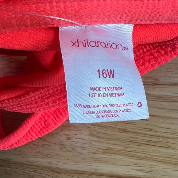 Xhilaration Juniors' Plus Size Coral Zip-Front Bikini Top - Size 16 - NWT - Picture 2 of 8